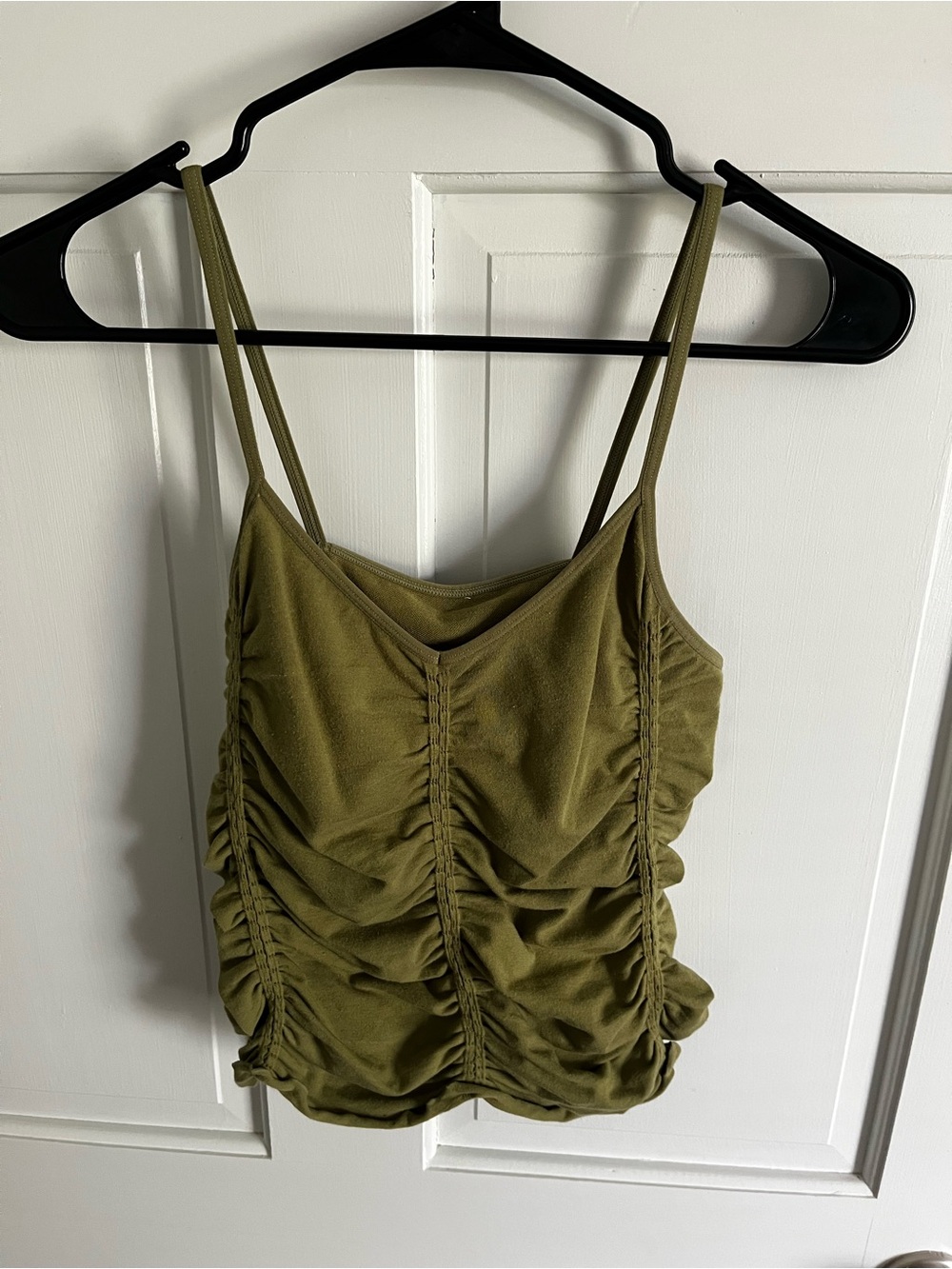 Fabletics Olive Green Ruched Cami Tank Top